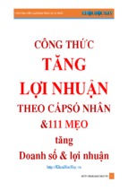 Công thức tăng lợi nhuận 