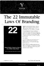 22 Laws in branding