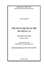 Thế giới nghệ thuật thơ đỗ trung lai (lv01879)