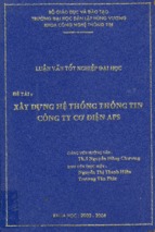 Xây dựng hệ thống thông tin công ty cơ điện APS