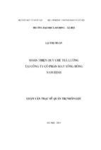 Hoàn thiện quy chế trả lương tại công ty cổ phần may sông hồng nam định