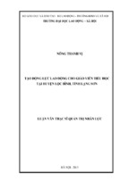 Tạo động lực lao động cho giáo viên tiểu học tại huyện lộc bình, tỉnh lạng sơn