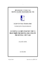 Biện pháp duy trì và phát triển thị trường cho công ty prudential việt nam