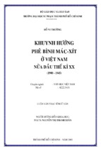 Khuynh hướng phê bình nghệ bình mac xit ở việt nam nữa đầu thê khỉ xx ( 1900 1945)