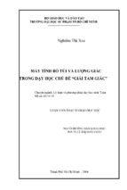 Máy tính bỏ túi và lượng giác trong dạy học chủ đề giải tam giác