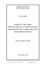 Nghiên cứu thực trạng bệnh hen phế quản và chỉ số peakflow ở học sinh tiểu học và trung học cơ sở thành phố thái nguyên