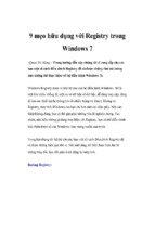 9 mẹo hữu dụng với registry trong windows 7