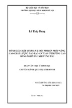 đánh giá chất lượng và một số biện pháp nâng cao chất lượng đào tạo an toàn ở trường cao đẳng nghề dầu khí vũng tàu