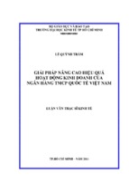 Giải pháp nâng cao hiệu quả hoạt động kinh doanh của ngân hàng tmcp quốc tế việt nam