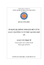 áp dụng hệ thống tinh gọn bền vững lean vào công ty cổ phần chế tạo máy dzĩ an