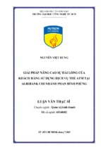 Giải pháp nâng cao sự hài lòng của khách hàng sử dụng dịch vụ thẻ atm tại agribank chi nhánh phan đình phùng