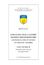 đánh giá thực trạng và giải pháp nhằm hoàn thiện kênh phân phối sản phẩm của công ty cổ phần sữa việt nam vinamilk