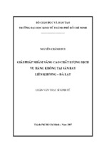 Giải pháp nhằm nâng cao chất lượng dịch vụ hàng không tại sân bay liên khương  đà lạt