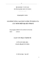 Giải pháp nâng cao chất lượng tín dụng của các nhtm