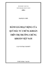 đánh giá hoạt động của quỹ đầu tư chứng khoán trên thị trường chứng khoán việt nam