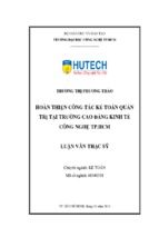 Hoàn thiện công tác kế toán quản trị tại trường cao đẳng kinh tế   công nghệ thành phố hồ chí minh