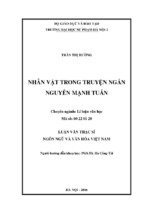 Nhân vật trong truyện ngắn nguyễn mạnh tuấn (lv01918)