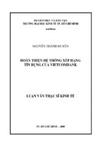 Hoàn thiện hệ thống xếp hạng tín dụng của vietcombank