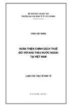 Hoàn thiện chính sách thuế đối với nhà thầu nước ngoài tại việt nam