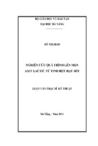 Luận văn thạc sĩ kỹ thuật  nghiên cứu quá trình lên men axit lactic từ tinh bột hạt mít