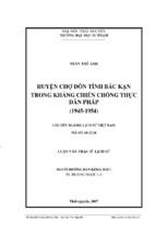 Huyện chợ đồn tỉnh bắc kạn trong kháng chiến chống thực dân pháp (1945 1954)