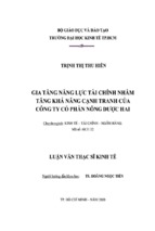 Luận văn thạc sĩ kinh tế gia tăng năng lực tài chính nhằm tăng khả năng cạnh tranh của công ty cổ phần nông dược hai   tài liệu, ebook, giáo trình