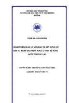 Hoàn thiện quản lý vốn đầu tư xây dựng cơ  bản từ ngân sách nhà nước ở tỉnh xê kông nước chdcnd lào