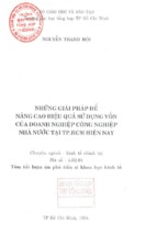 Luận án phó tiến sỹ  những giải pháp để nâng cao hiệu quả sử dụng vốn của doanh nghiệp công nghiệp nhà nước tại tp hcm hiện nay