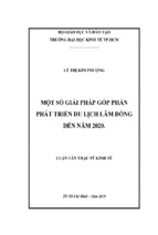 Một số giải pháp góp phần phát triển du lịch lâm đồng đến năm 2020