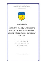 Microsoft word   các nhân tố của chất lượng dịch vụ đào tạo tác động đến sự hài lòng của sinh viên trường đại học dân lập văn lang