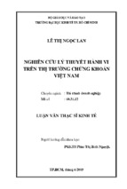 Luận văn thạc sĩ nghiên cứu lý thuyết hành vi trên thị trường chứng khoán việt nam