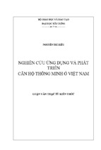 Nghiên cứu ứng dụng và phát triển căn hộ thông minh ở việt nam