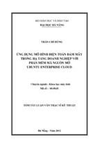 Luận văn thạc sĩ ứng dụng mô hình điện toán đám mây trong hạ tầng doanh nghiệp với phần mềm mã nguồn mở ubuntu enterprise cloud