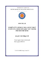 Nghiên cứu hành vi mua hàng trực tuyến của sinh viên khu vực thành phố hồ chí minh