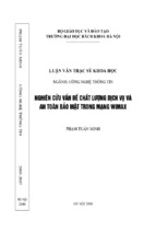 Luận văn thạc sĩnghiên cứu vấn đề chất lượng mạng dịch vụ và an toàn bảo mật trong mạng wimax