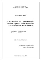 Nâng cao hiệu quả cạnh tranh vietnam airlines