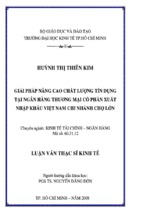 Nâng cao chất lượng nghiệp vụ tín dụng tại ngân hàng thương mại cổ phần xuất nhập khẩu việt nam chi nhánh chợ lớn