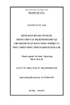 Luận văn thạc sĩ quản trị kinh doanh kiểm soát rủi ro tín dụng trong cho vay hộ kinh doanh tại chi nhánh ngân hàng nông nghiệp và phát triển nông thôn eakpam đắk lắk