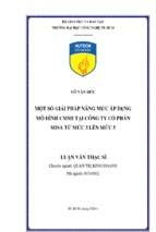 Một số giải pháp nâng mức áp dụng mô hình cmmi tại công ty cổ phần misa từ mức 3 lên mức 5