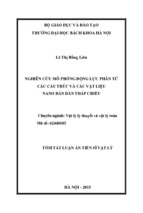 Tóm tắt luận án tiến sĩ vật lý nghiên cứu mô phỏng động lực phân tử các cấu trúc và các vật liệu nano bán dẫn thấp chiều ( www.sites.google.com/site/thuvientailieuvip )