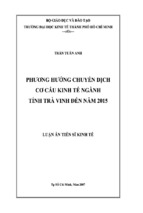 Luận văn thạc sĩ phương hướng chuyển dịch cơ cấu kinh tế ngành tỉnh trà vinh đến năm 2015