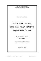 Luận văn thạc sĩphân phối giá trị của hàm phân hình và đạo hàm của nó