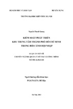 Kiểm soát phát triển khu trung tâm thành phố hồ chí minh trong bối cảnh hội nhập ( www.sites.google.com/site/thuvientailieuvip )