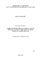 Nghiên cứu phương pháp, quy trình và tiêu chí đánh giá lựa chọn và phát triển các nhóm nghiên cứu mạnh ở việt nam