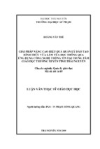 Luận văn thạc sĩgiải pháp nâng cao hiệu quả quản lý đào tạo hình thức vừa làm vừa học thông qua ứng dụng công nghệ thông tin tại trung tâm giáo dục thường xuyên