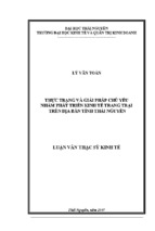 Luận văn thạc sĩ thực trạng và giải pháp chủ yếu nhằm phát triển kinh tế trang trại trên địa bàn tỉnh thái nguyên