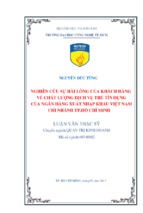 Nghiên cứu sự hài lòng của khách hàng về chất lượng dịch vụ thẻ tín dụng của ngân hàng xuất nhập khẩu việt nam chi nhánh thành phố hồ chí minh