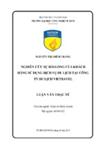 Nghiên cứu sự hài lòng của khách hàng sử dụng dịch vụ du lịch tại công ty du lịch vietrave