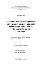 Nâng cao khả năng tiếp cận nguồn vốn trung và dài hạn phát triển doanh nghiệp nhỏ và vừa tại việt nam trước xu thế hội nhập