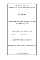 Phân tích tiến trình tự do hóa lãi suất ở việt nam giai đoạn (1986 – 2009)